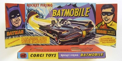 Corgi Toys 267 Batman & Robin Rocket Firing Simple Repro Box and Leaflets 